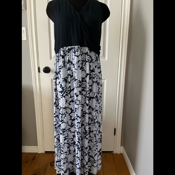 Nwt J.Jill dress navy with floral women’s X-Large - Picture 5 of 7